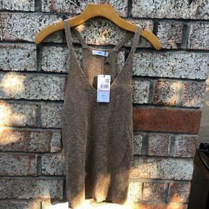 NWT Mango knit brown racer back tank top